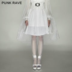 Q-287 Latest Cute Short Net Mesh Swallowtail Mini Lace Gothic Dress?-??Punk Rave Clothing