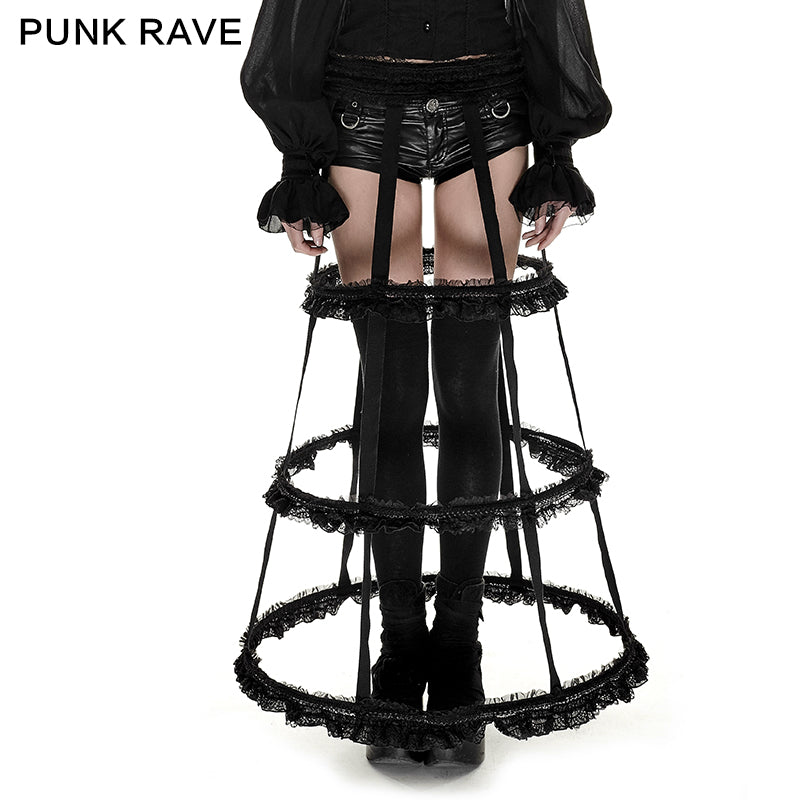 Q-289 Lolita Style Adjustable Banked Lace Pattern Bustle Gothic Dresses?-??Punk Rave Clothing