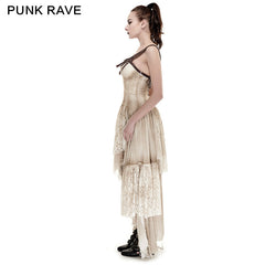 Q-291 black Elastic Mesh Stretchy Sexy Slit Long Prom Gown Evening Punk Dress?-??Punk Rave Clothing