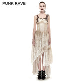 Q-291 black Elastic Mesh Stretchy Sexy Slit Long Prom Gown Evening Punk Dress?-??Punk Rave Clothing