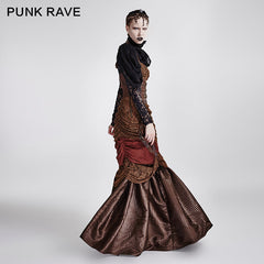 Q-295 Gorgeous Ruched Ball Gown Full-length Evening Punk Dress?-??Punk Rave Clothing