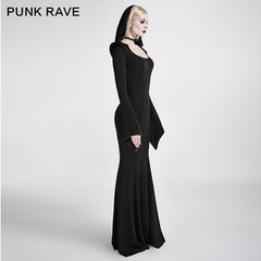 Q-296 Mermaid Fashion Gowns Sexy Party Evening Gothic Dresses With Hoodie?-??Punk Rave Clothing