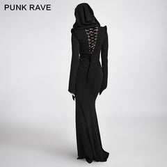 Q-296 Mermaid Fashion Gowns Sexy Party Evening Gothic Dresses With Hoodie?-??Punk Rave Clothing