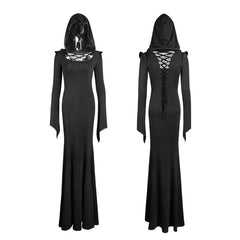 Q-296 Mermaid Fashion Gowns Sexy Party Evening Gothic Dresses With Hoodie?-??Punk Rave Clothing