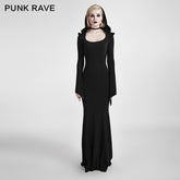 Q-296 Mermaid Fashion Gowns Sexy Party Evening Gothic Dresses With Hoodie?-??Punk Rave Clothing
