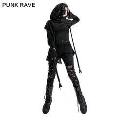 S-125 Fashion Ladies Knitted black Wool Hood Accessories?-??Punk Rave Clothing