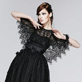 S-151 Lace Two Wear Cape Shawl Gothic Accessories?-??Punk Rave Clothing