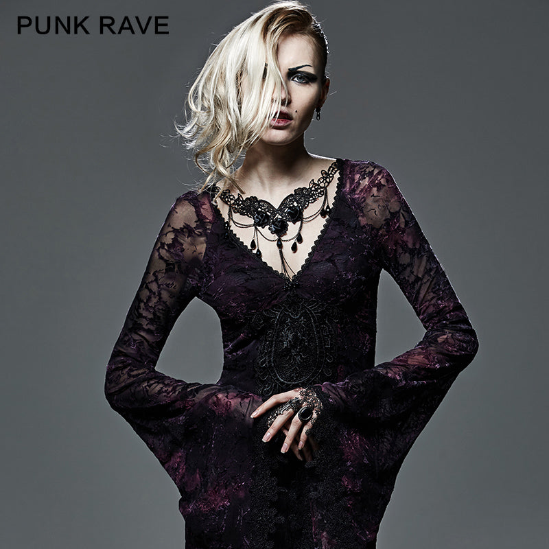 S-157 Flower Embroidery Egyptian Fancy Beads Necklace Gothic Accessories?-??Punk Rave Clothing