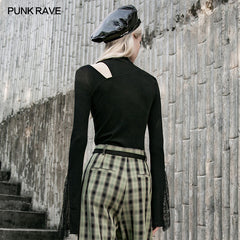 OPT-460TCF Hollow-out tight T-shirt?-??Punk Rave Clothing