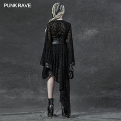 WY-1271ZCF Gothic asymmetrical kimono?-??Punk Rave Clothing