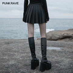 OPQ-844BQF Wednesday eries playful PUNK pleated half skirt?-??Punk Rave Clothing