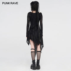 WQ-479LQF Dark Snakescale Shadow Flower Dress?-??Punk Rave Clothing