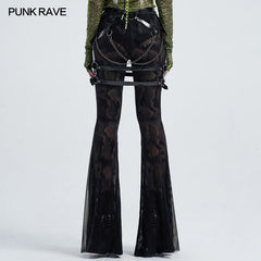 WQ-504BQF Punk coat of paint hollow skirt?-??Punk Rave Clothing