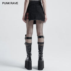 WQ-493BQF Punk rough short skirt?-??Punk Rave Clothing