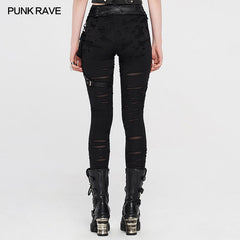 WK-421DQF Steampunk detachable waistbag leggings?-??Punk Rave Clothing