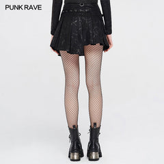 WQ-475DQF 2021 Irregular Patterns Punk Skirt With Buckle?-??Punk Rave Clothing