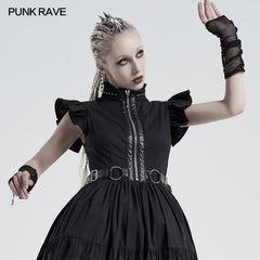 WS-421SSF Punk daily rhombus mesh gloves?-??Punk Rave Clothing
