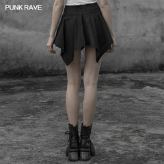 OPQ-603BQF Gothic stitching dark mini skirt?-??Punk Rave Clothing