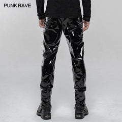 WK-431PCM Punk Mechanical Patent pu Leather Trousers?-??Punk Rave Clothing