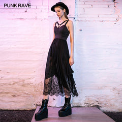 OPQ-716LQF Strap decorative lace dress?-??Punk Rave Clothing