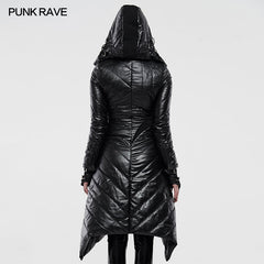 WY-1218MCF Dark Punk Geometric Split Medium Long Coat?-??Punk Rave Clothing