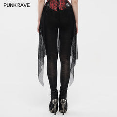WK-424DDF Goth black flame leggings?-??Punk Rave Clothing