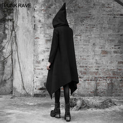 OPY-353ECF Dark Loose Irregular Woolen Coat?-??Punk Rave Clothing