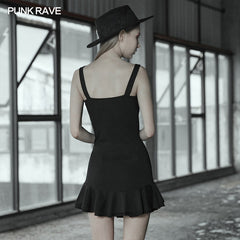 OPQ-502LQF Punk tight playful lotus dress?-??Punk Rave Clothing