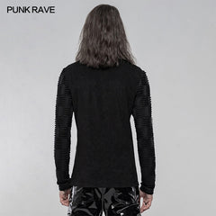 WT-636TCM Dark Texture Long Sleeve T-shirt?-??Punk Rave Clothing