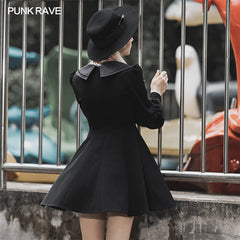 OPQ-672LQF black Nun style abstinence dress?-??Punk Rave Clothing