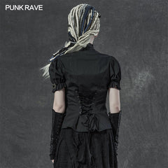 WY-1276CDF Steampunk short-sleeved shirt?-??Punk Rave Clothing