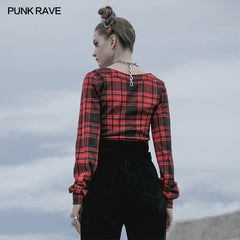 OPY-481XDF Knitted plaid short coat?-??Punk Rave Clothing