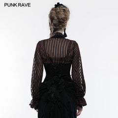 WY-838SYF Mystic Gothic Embossed Shirt with Intricate Baroque Design?-??Punk Rave Clothing