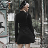 OPQ-674LQF Hardcore Girl series military asymmetrical placket slip dress?-??Punk Rave Clothing