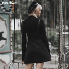 OPQ-674LQF Hardcore Girl series military asymmetrical placket slip dress?-??Punk Rave Clothing
