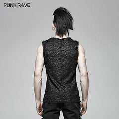 WT-563BXM Rivet Lace Gothic Black Sleeveless Vest Punk Fashion?-??Punk Rave Clothing