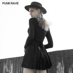 OPT-449TCF Zipper sexy bottom T-shirt?-??Punk Rave Clothing