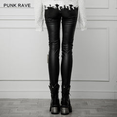 OPK-249 The soft, high-elastic denim fabric in contrast with elastic brush twill fabric Pants?-??Punk Rave Clothing
