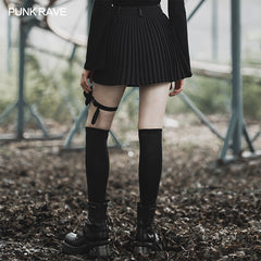 OPQ-665BQF One piece academic style pleated skirt with bag?-??Punk Rave Clothing