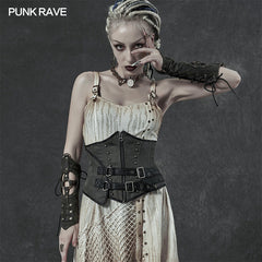 WS-338 Steampunk Imitation Crocodile PU Gloves?-??Punk Rave Clothing