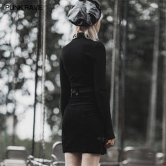 OPQ-657BQF High-waisted punk skirt?-??Punk Rave Clothing