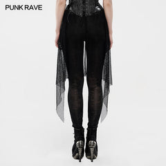 WK-424DDF Goth black flame leggings?-??Punk Rave Clothing