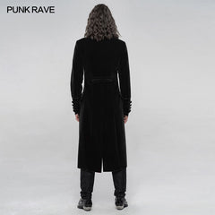 WY-1251XCM Elaborately embroidered gothic mid-length coat?-??Punk Rave Clothing
