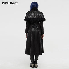 WY-1204XCF Gothic imitation fur long coat?-??Punk Rave Clothing