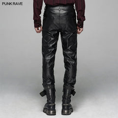 WK-382 Punk Elastic PU Leather Pants?-??Punk Rave Clothing