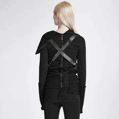 Y-680 PUNK RAVE Street Decadent Thread Stitching More Layers Knitted Sweater With Hood?-??Punk Rave Clothing