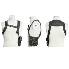S-171 Harness Bag Faux Leather Gothic Victorian Single Pocket Vest?-??Punk Rave Clothing