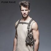 S-171 Harness Bag Faux Leather Gothic Victorian Single Pocket Vest?-??Punk Rave Clothing