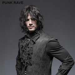 S-173 black Fashion Men Shirt Fancy Lace Purple Neck Ties Accessories?-??Punk Rave Clothing