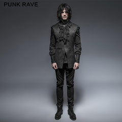 S-173 black Fashion Men Shirt Fancy Lace Purple Neck Ties Accessories?-??Punk Rave Clothing